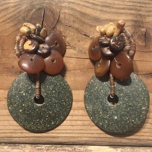 Vintage Tribal Statement Clip Earrings